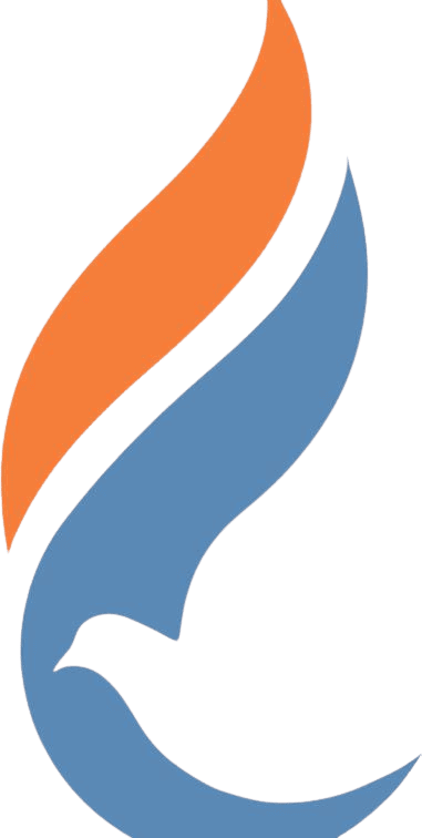 Symbol of World Methodist Evangelism with flame and dove imagery.